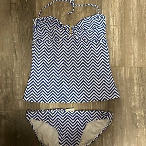 Womens Blue and white Old Navy Tankini, size Large